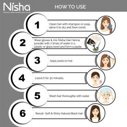 Nisha henna-based hair color dye black hair color dye 25gm each packet without ammonia natural black hair dye 25gm pack of 8