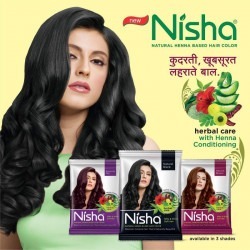 Nisha henna-based hair color dye black hair color dye 25gm each packet without ammonia natural black hair dye 25gm pack of 8