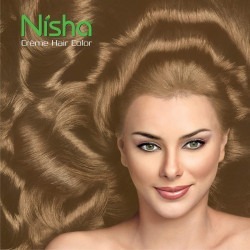Nisha cream hair color rich bright long lasting hair colouring for ultra soft deep shine grey with herbs 60gm jumbo light blonde