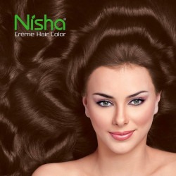 Nisha creme hair color 60gm + 60ml + 18ml nisha conditioner for each combo pack of natural black & chocolate brown