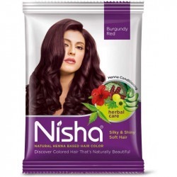 Nisha henna based hair color 15gm each sachet no ammonia long lasting pack of 10 burgundy red