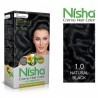 Nisha cream hair color 120 ml/each with rich bright long lasting shine hair color no ammonia cream natural black 1.0 pack of 3
