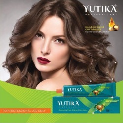 Yutika professional creme hair color 100gm light golden blonde 8.3