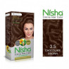 Nisha creme hair colour 3.5 chocolate brown 60gml+60ml+18ml nisha conditioner with natural herbs grey hair coverage pack of 3