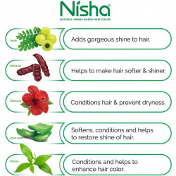 Nisha natural henna based black hair color dye henna conditioning herbal care each pack dye natural black 25gm pack of 12