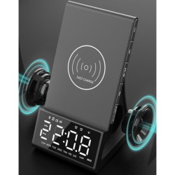 Compatible with Apple ,  Wireless Charging Bluetooth Speaker LED Alarm Clock
