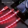 USB Cable LED Flowing Light Type C Chager Cable Mobile Phone Charging Wire