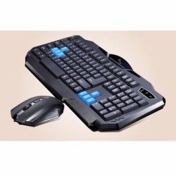 Durable  Colorful Ergonomical Designed Wireless Black Keyboard Mouse Combos