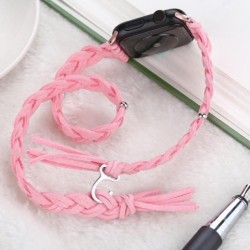 Leather Cord Braided Smart Watch Strap
