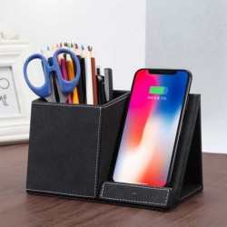 Leather Pen Holder Wireless Charger  Fast Charging Phone