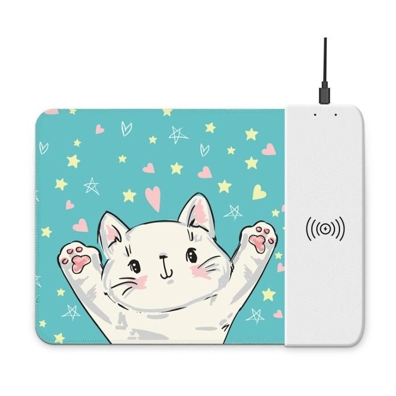 Wireless Charging Mouse Pad Cute Cartoon Mousepad Mouse Dot Pad Cartoon Pad