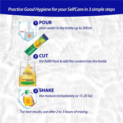 Yutika selfcare powder to hand wash combo pack with empty bottle 10 refill pack of 9gm each 1 refill makes 200ml hand wash