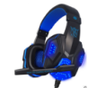 black blue head game Gaming Headset computer Mike black blue light headphones