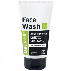 Ustraa men acne control + oil control neem & charcoal face wash - 100 g (90-100 ml) by myntra