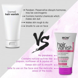 Wow skin science hair vanish for women - weakens hair roots, delays hair re-growth no parabens, mineral oils - 100 ml
