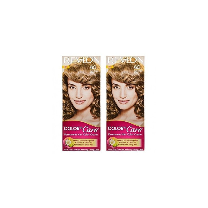 Revlon Color N Care Permanent Hair Color Cream Light Golden Brown 6G (Pack Of 2)