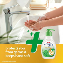 Yutika naturals complete protection neem handwash natural extract liquid soap pump 200ml with 180ml liquid refill handwash