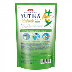 Yutika naturals complete protection 180ml neem hand wash selfcare powder to liquid hand wash bottle 5 refill pack of 9gm each