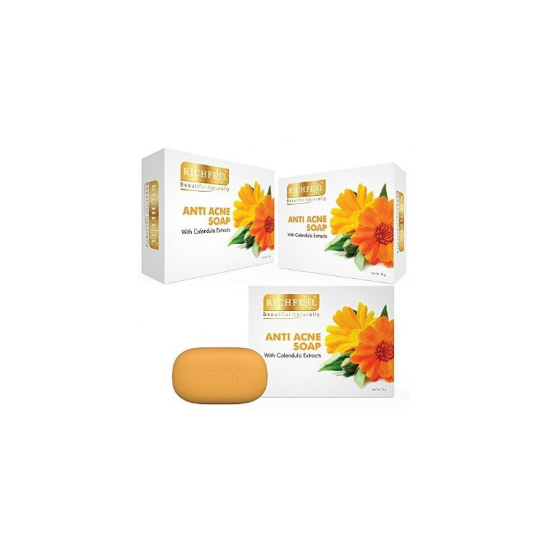 Richfeel Calendula Acne Soap  - Offer pack (75 Gms X 4)