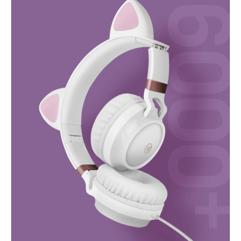 Net Celebrity Cute Female Cat Ear Headset Wired Gaming Gaming Headset