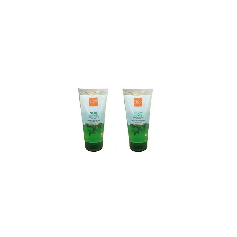 Vlcc neem face wash with chamomile & tea tree- 100 ml-pack of 2