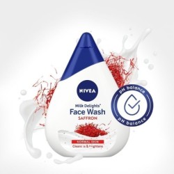 Nivea milk delights face wash for normal skin - saffron 50 ml
