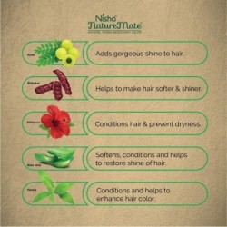 Nisha nature mate natural henna based hair color no ammonia formula long-lasting strong shine hair 6-in-1 10gm/each pouch