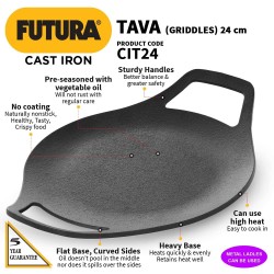 Hawkins Futura 24 cm Cast Iron Tava
