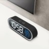 Rechargeable Mirror LED Music Clock Switch With 40 Music Adjustable Sound Level