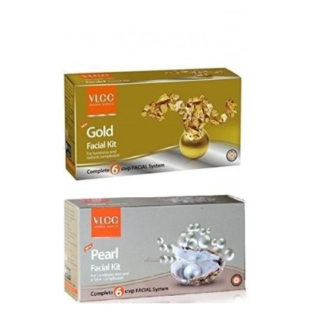 Vlcc Combo Of Gold Facial Kit 60 gm & Pearl Facial Kit 60 Gm