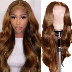 Long Curly Hair Light Blonde Big Waves African Women's Lace Wig