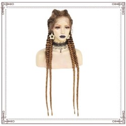 Amazon Wig Four-strand Ponytail Braid Braided Front Lace Chemical Fiber Hair Set