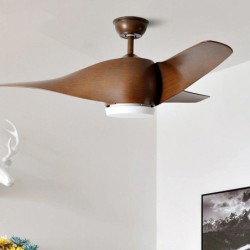 Retro Spiral Fan Leaf Ceiling Fan Light Simple