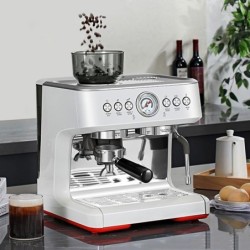 20Bar Italian Espresso Machine with Grinder, Milk Frother, and 2.8L Water Tank - 2200W Semi-Automatic Espresso Maker