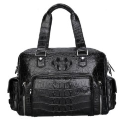 Genuine Leather Crocodile Leather Men's Luggage Bag Outdoor Travel Large Handbag