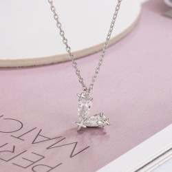 Women's Stars Love Necklace Rhinestones Heart-shped Necklace Clavicle Chain