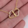 Fashion Double Heart Love Necklace Rhinestones Inlaid Zircon Valentine's Day