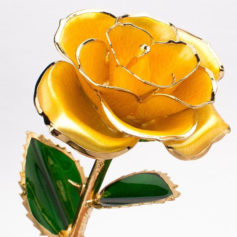 24K Rose Gold Dipped Rose, a Real Rose Preserved in Gold