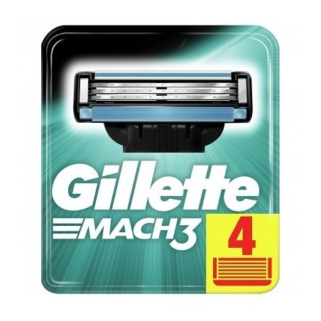 Gillette Mach 3 Manual Shaving Razor Blades  4 Cartridges