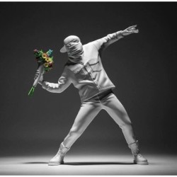 Banksy Throw Flower Boy Sculpture Decoration