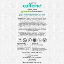 Green Tea Face Wash  Dirt Removal, Detox  Vitamin C, Hyaluronic Acid  Vitamin C Face Wash  All Skin