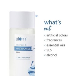 Plum 3% Niacinamide Toner With Rice Water  For Clear, Blemish-Free, Bright  For All Skin Types  Fragrance-Free  Vegan