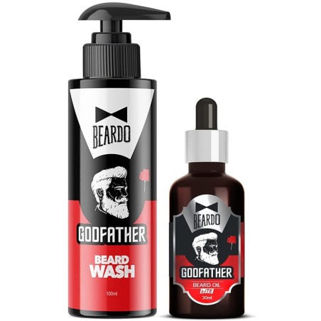 Beardo Beard Oil & Beard Wash Combo The Godfather Beard Cleanser & Beard Oil