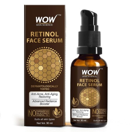 Wow Skin Science Retinol Face Serum - Oil Free - Skin Plumping Boost Collagen Anti Acne Anti Aging Restoration 30Ml