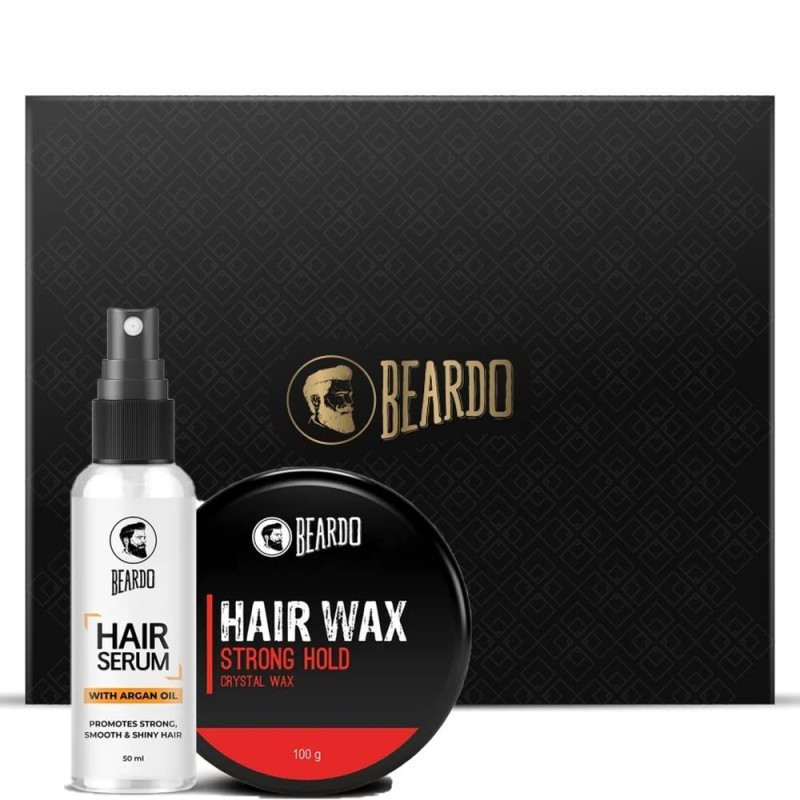 Beardo The Perfect Hair Combo Shinning Serum Strong Hold Wax By Beardo