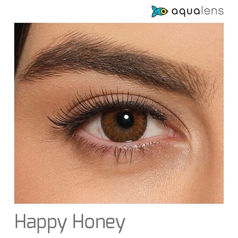 Aquacolor Daily Disposable Soft Colored Contact Lenses With Uv Protection 10 Lens Pack Happy Honey