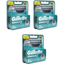 Gillette Mach 3 Shaving Blades- Pack Of 6 (Cartridges)