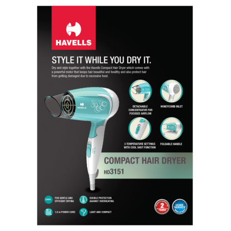 Havells Compact Hair Dryer Hd3151