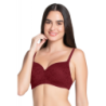 Amante – Floral Romance Padded Non-Wired Lace Bra Color – Burgundy Wine – 01N – Bra10306
