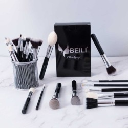 Beili Black Makeup Brushes Set 30Pcs With Fan